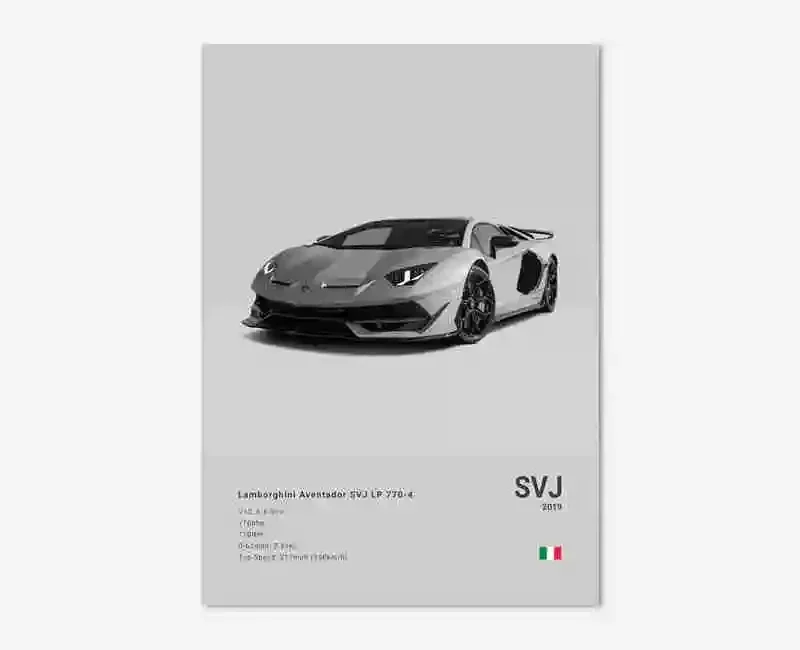 Supercar - czarno-biały plakat motoryzacyjny Wzór 5