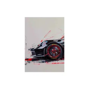 Plakat z samochodem sportowym GT3 RS pop art żółty