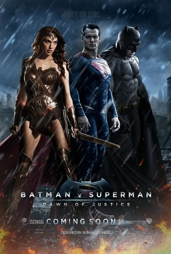Superman i Batman - plakat Liga Sprawiedliwości DC Biały