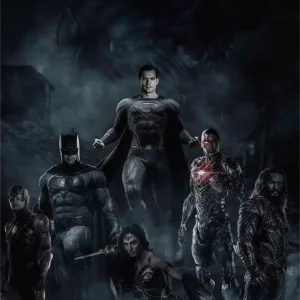 Superman i Batman - plakat Liga Sprawiedliwości DC Burgundia