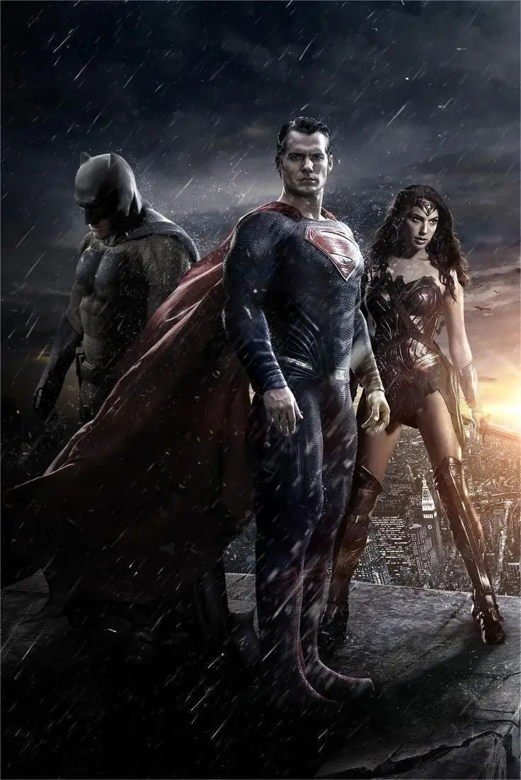 Superman i Batman - plakat Liga Sprawiedliwości DC Fioletowy