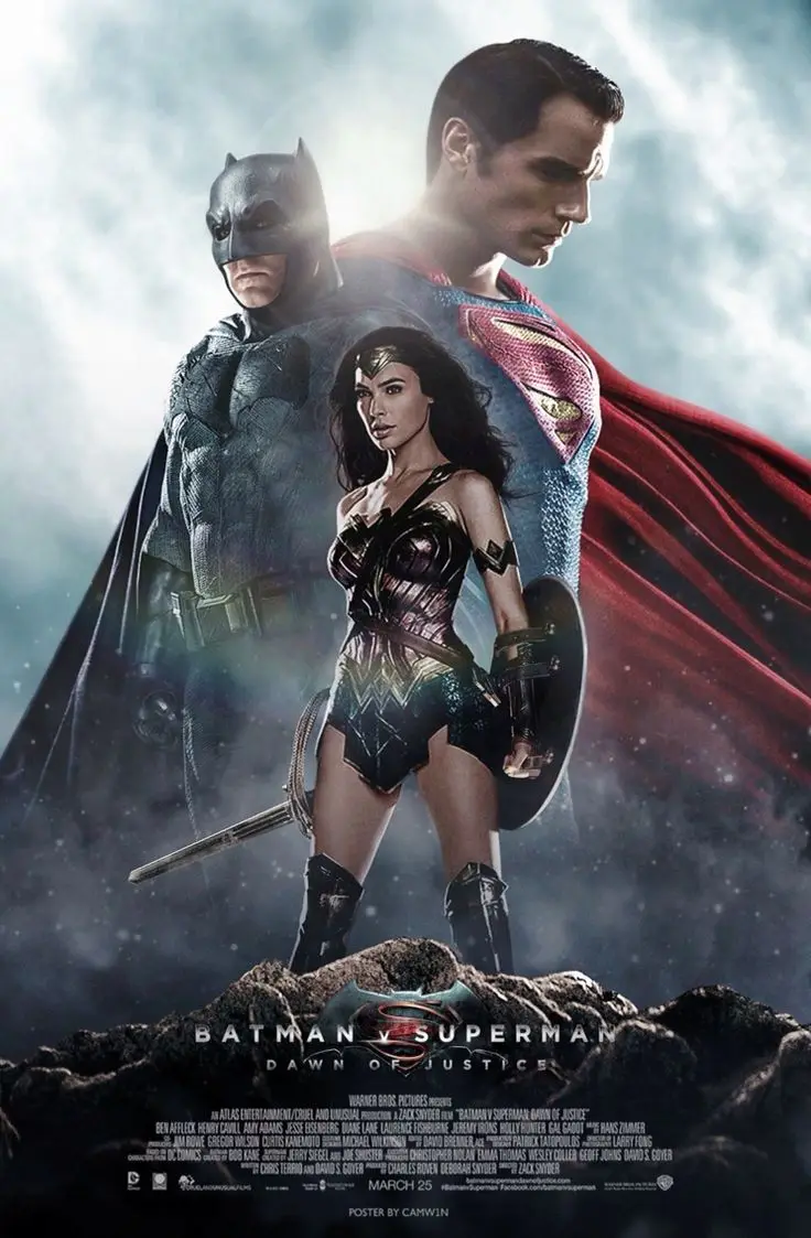 Superman i Batman - plakat Liga Sprawiedliwości DC Jasnoszary