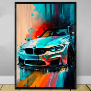 Plakat supersamochód wyścigowy akwarela Wzór 1