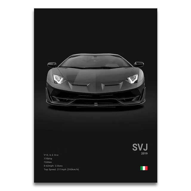 Plakat supersamochody SVJ, Urus i Veneno Jasny