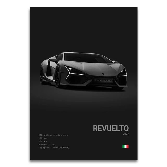 Plakat supersamochody SVJ, Urus i Veneno Niebieski