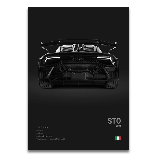 Plakat supersamochody SVJ, Urus i Veneno Pomarańczowy