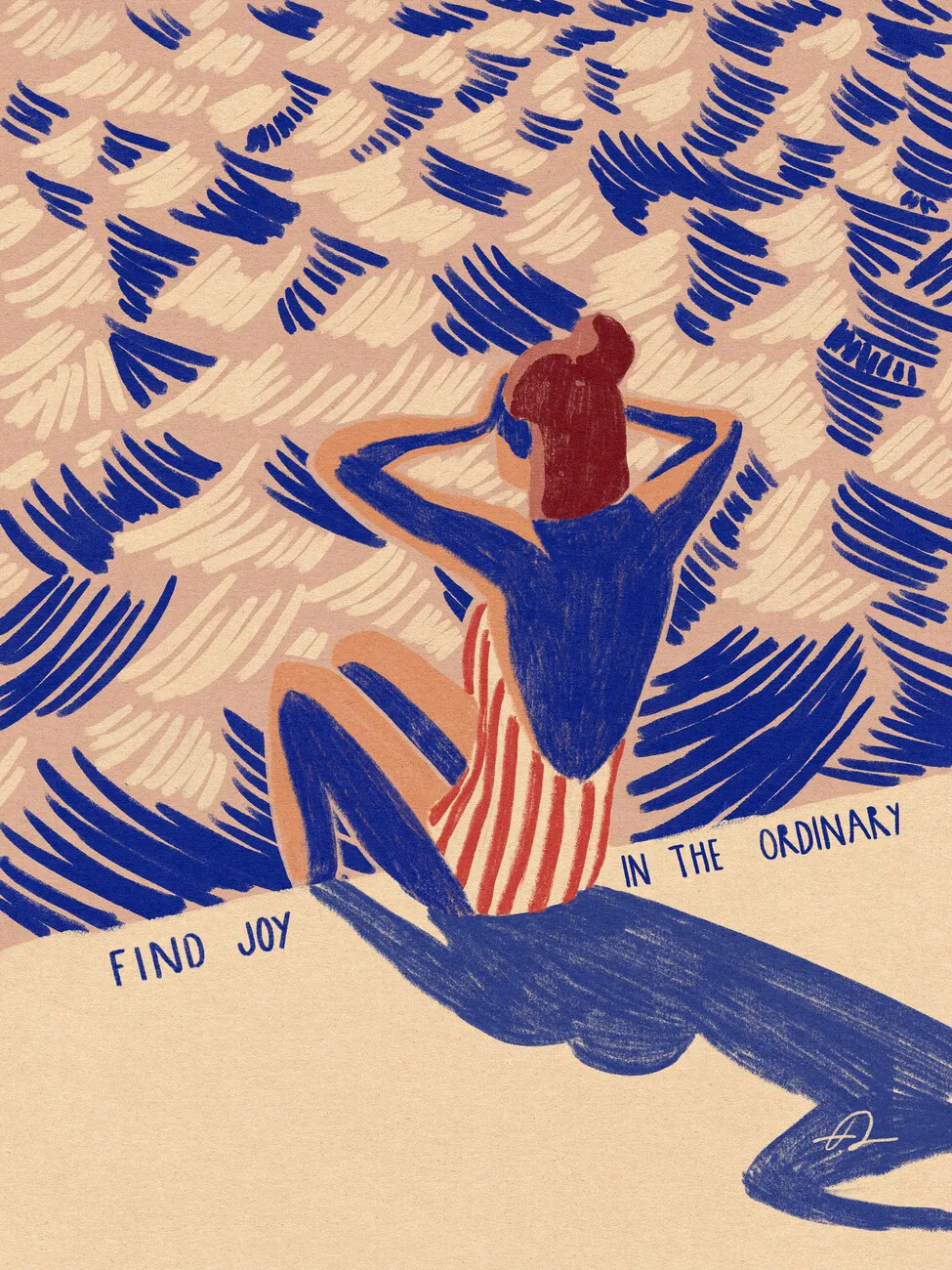 Surfing i fale - nordycki plakat abstrakcyjny żółty