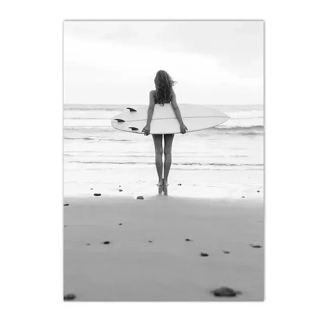 Surfing i kamper - plakat plażowy na ścianę Wzór 2