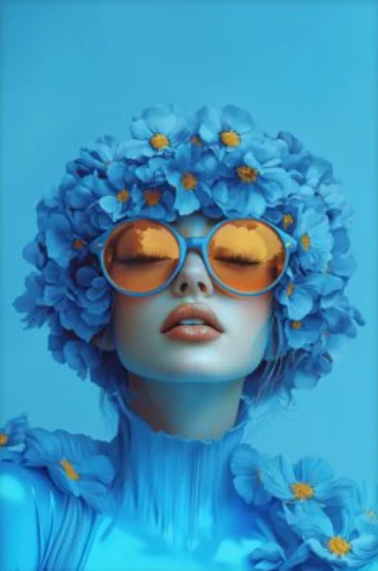 Plakat surrealistyczny portret kobiety Koralowa czerwona
