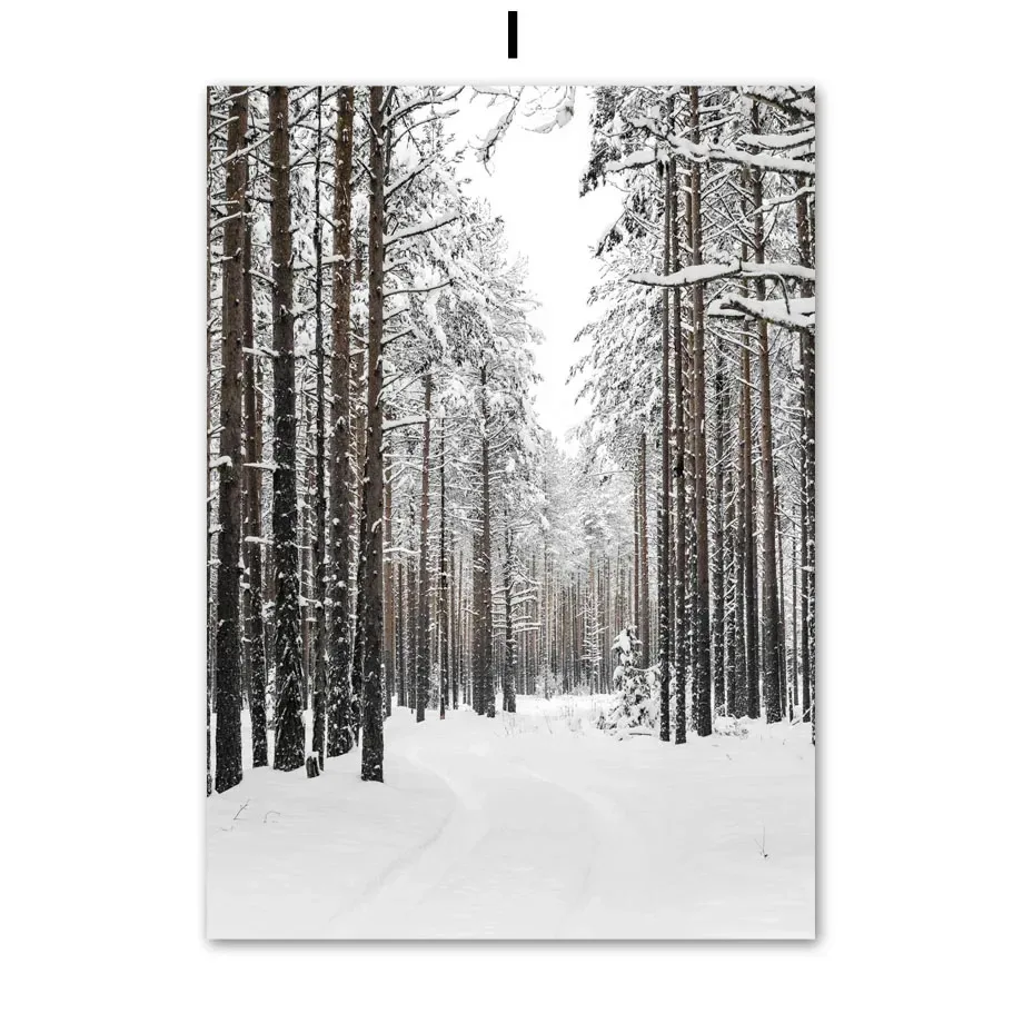 Plakat Świąteczny Jeleń i Zimowy Las Granatowy