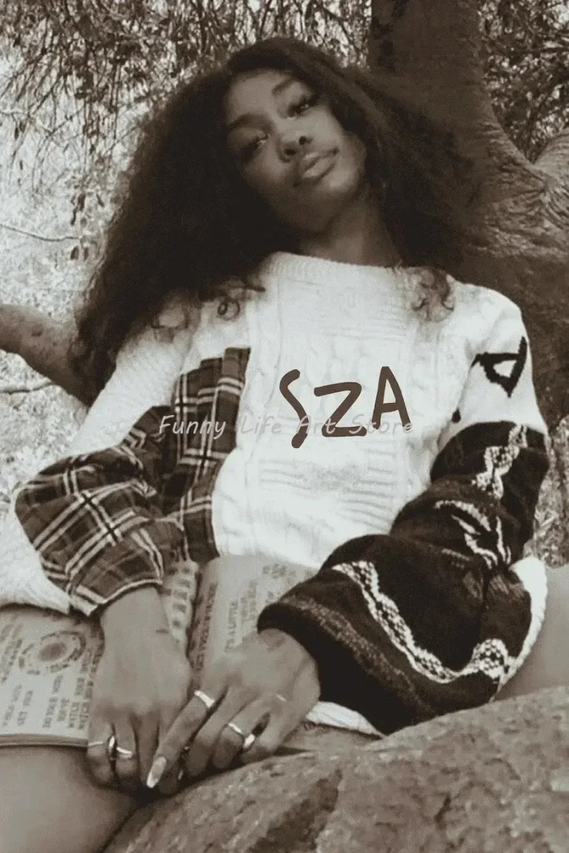 Plakat SZA - portret wokalistki, album SOS Wzór 1