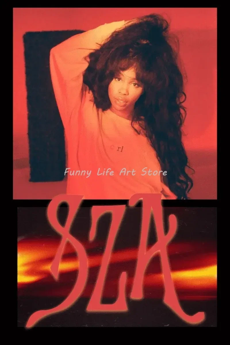 Plakat SZA - portret wokalistki, album SOS Wzór 5