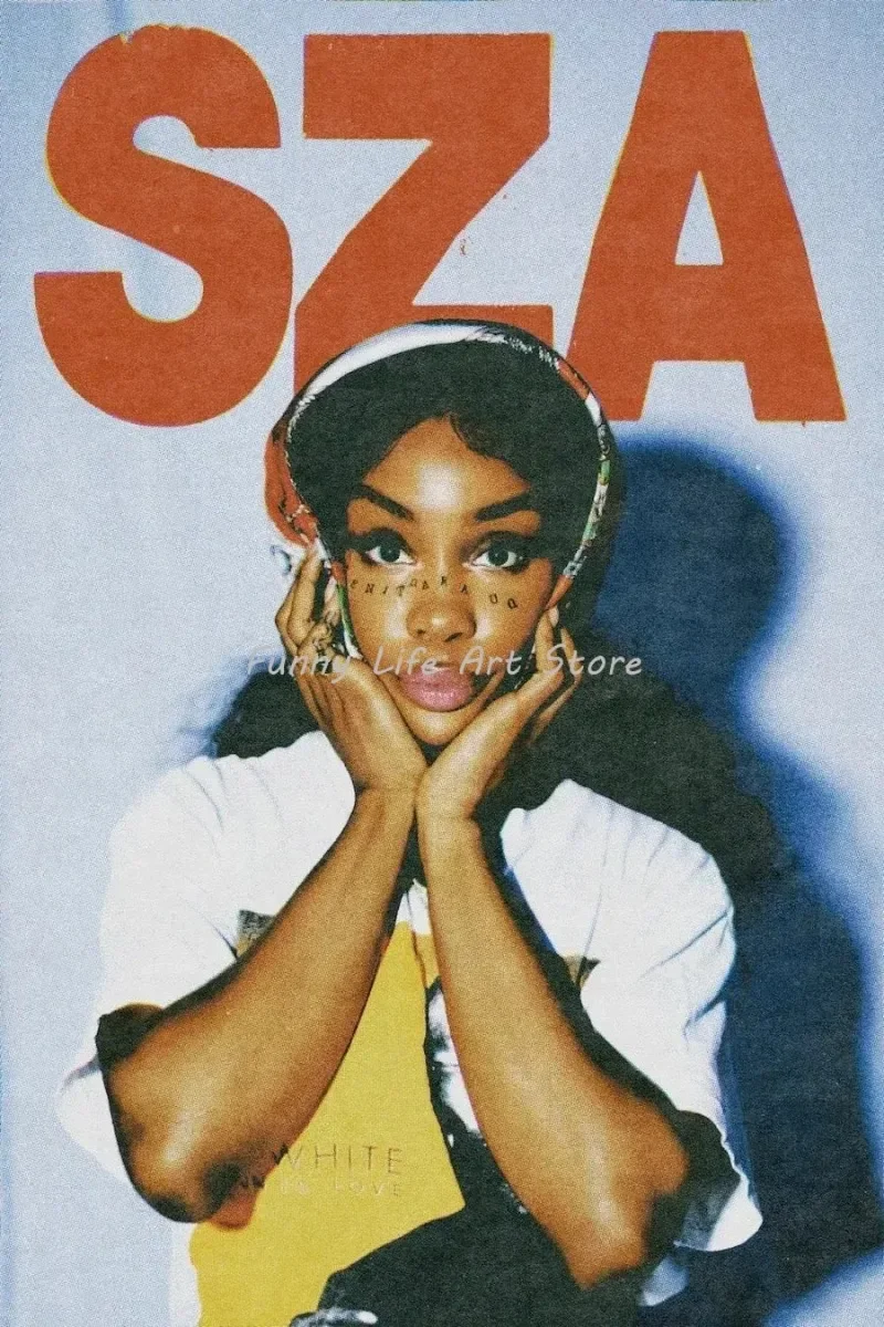 Plakat SZA - portret wokalistki, album SOS Wzór 7