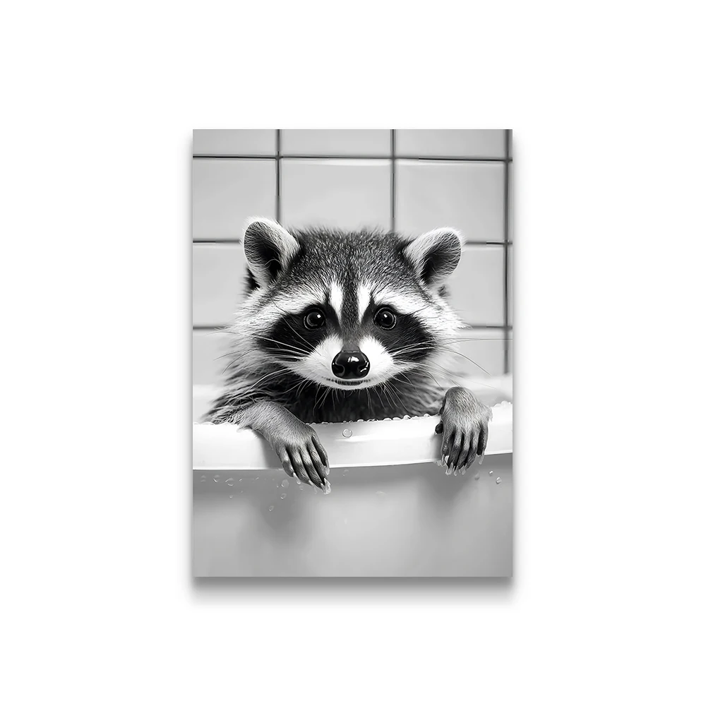 Plakat zabawny szop czytający gazetę Wzór 2