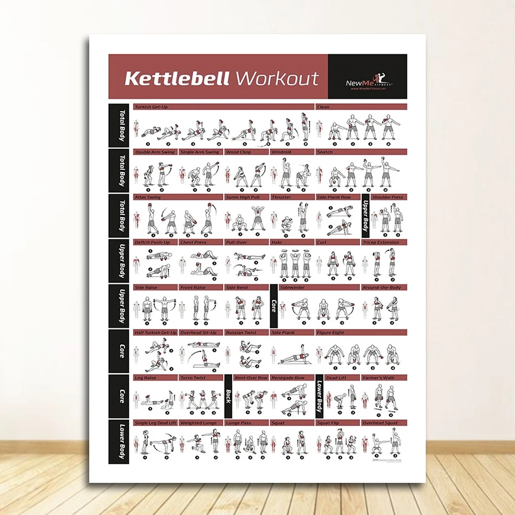 Plakat tablica treningowa z hantlami Jasnoszary