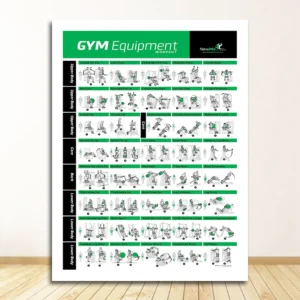 Plakat tablica treningowa z hantlami żółty