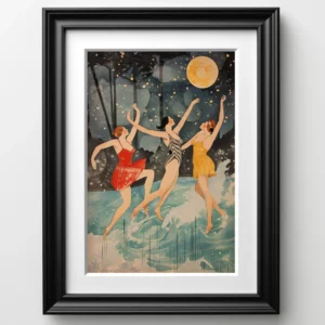Plakat Taniec Trzech Muz Warren B. Davis Szary