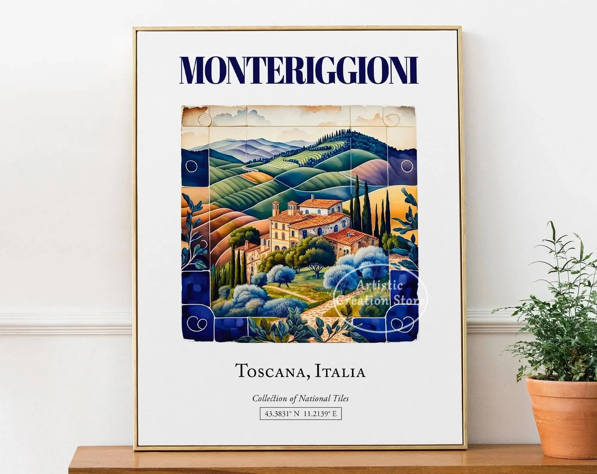 Plakat Taormina Sycylia pomarańcze Wzór 1