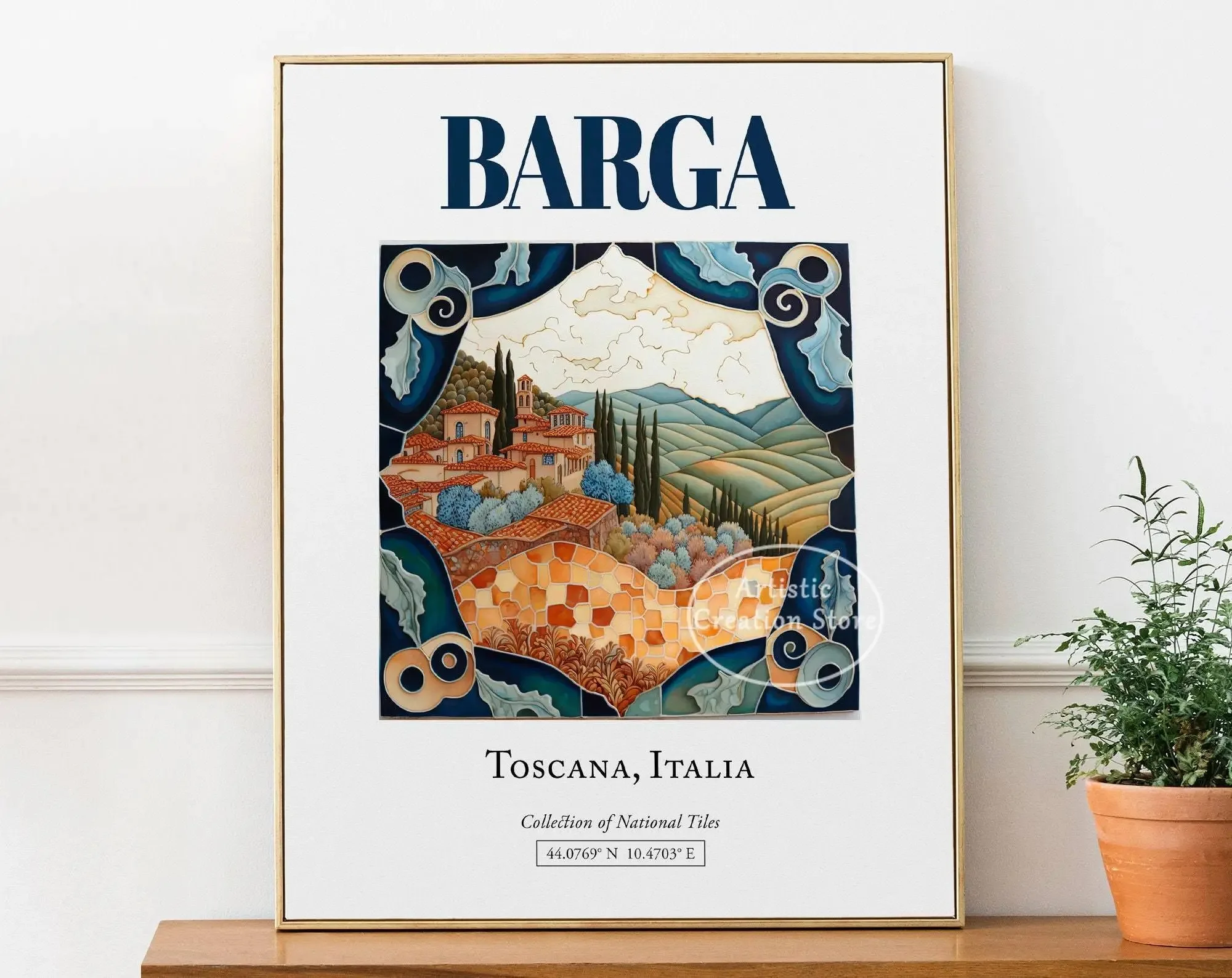Plakat Taormina Sycylia pomarańcze Wzór 3