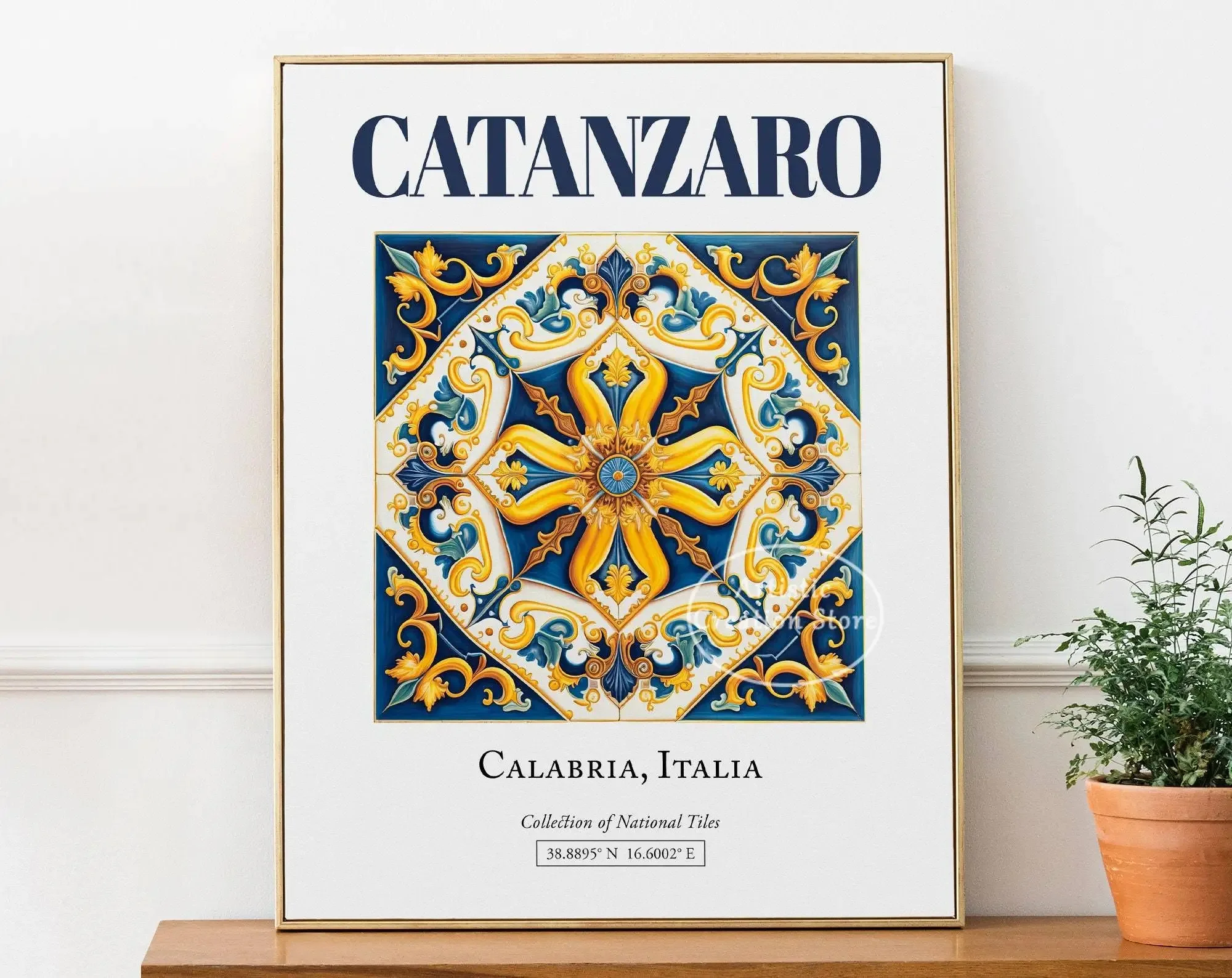 Plakat Taormina Sycylia pomarańcze Wzór 4
