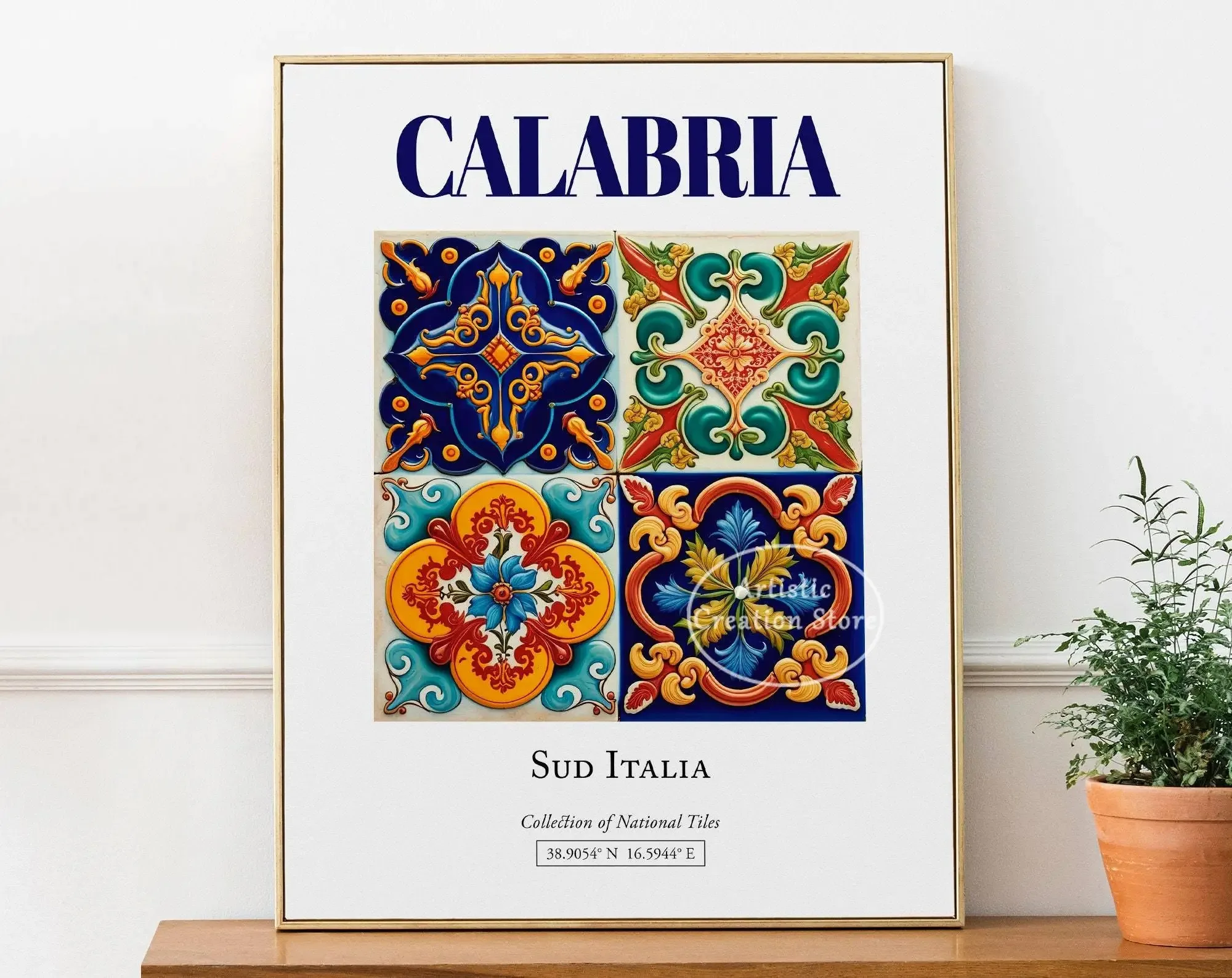 Plakat Taormina Sycylia pomarańcze Wzór 7