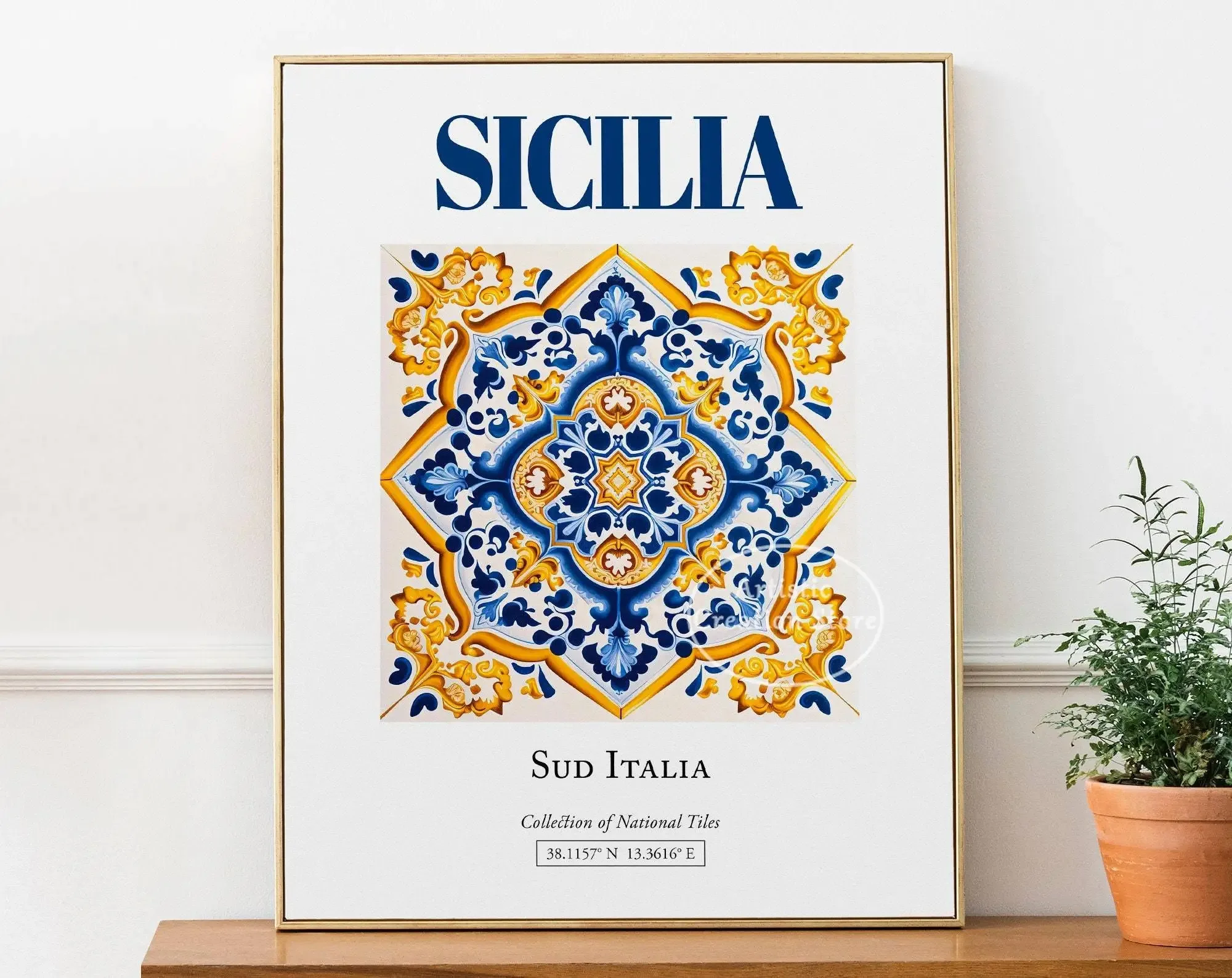 Plakat Taormina Sycylia pomarańcze Wzór 8