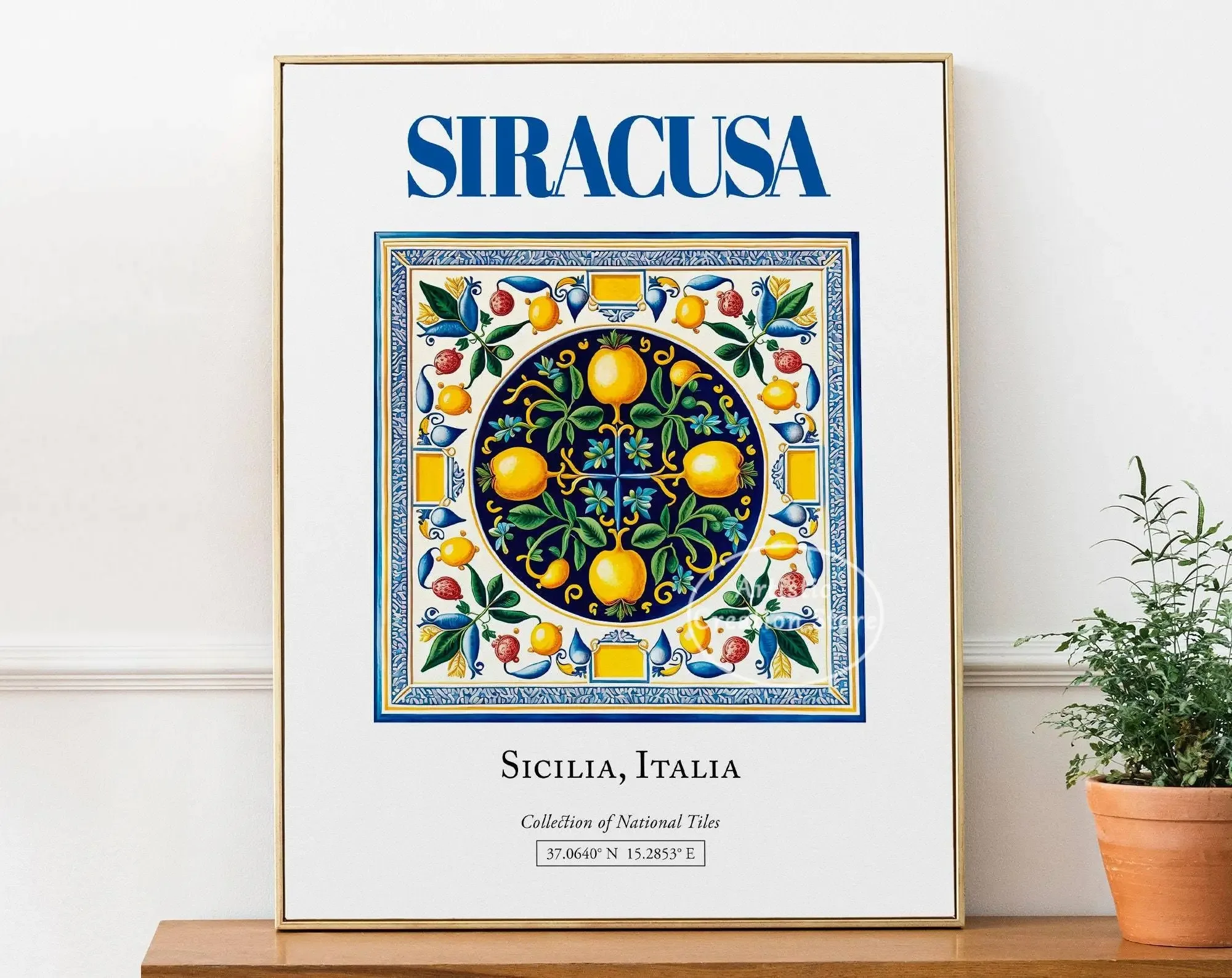 Plakat Taormina Sycylia z pomarańczami Wzór 10