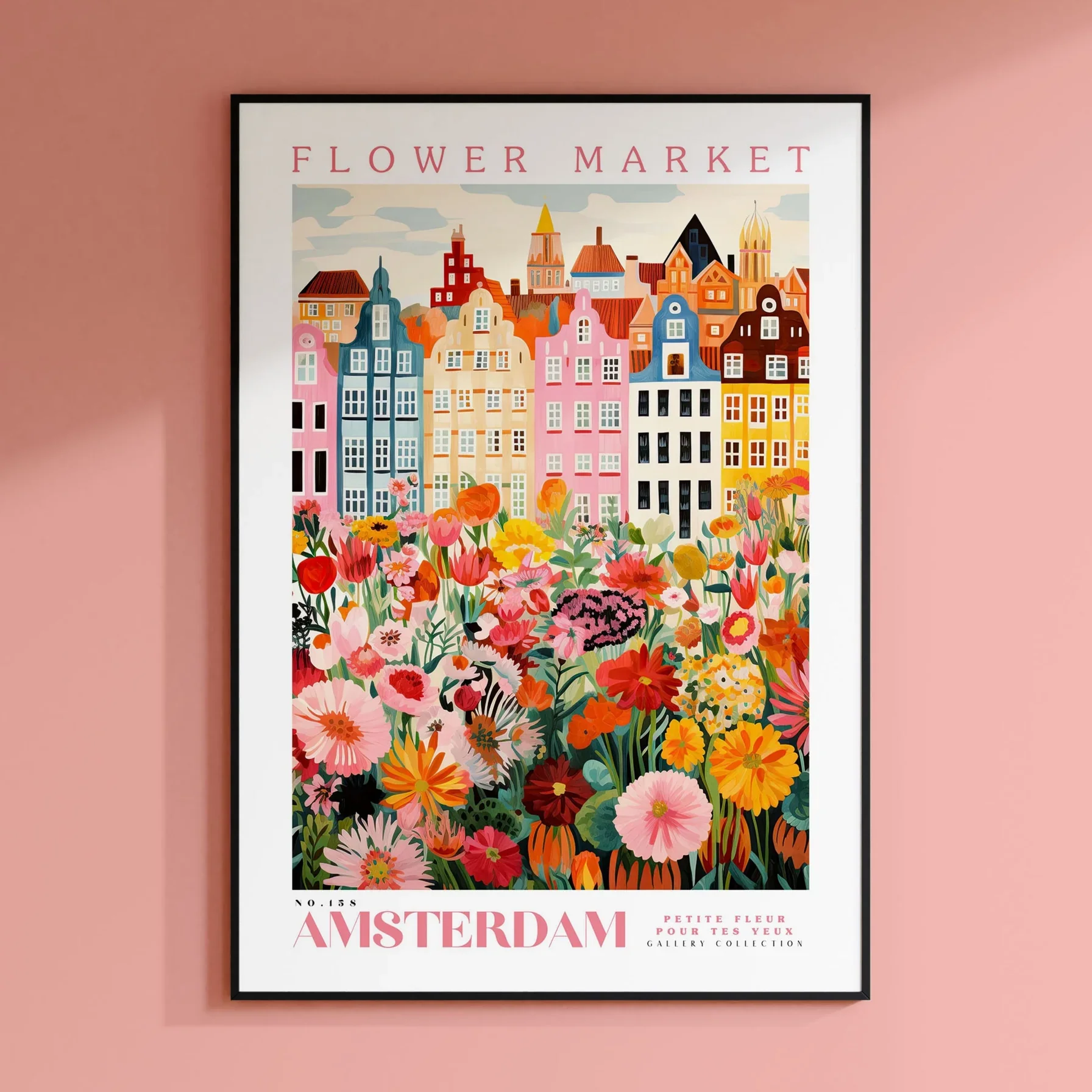 Plakat targ kwiatowy w Amsterdamie Wzór 2