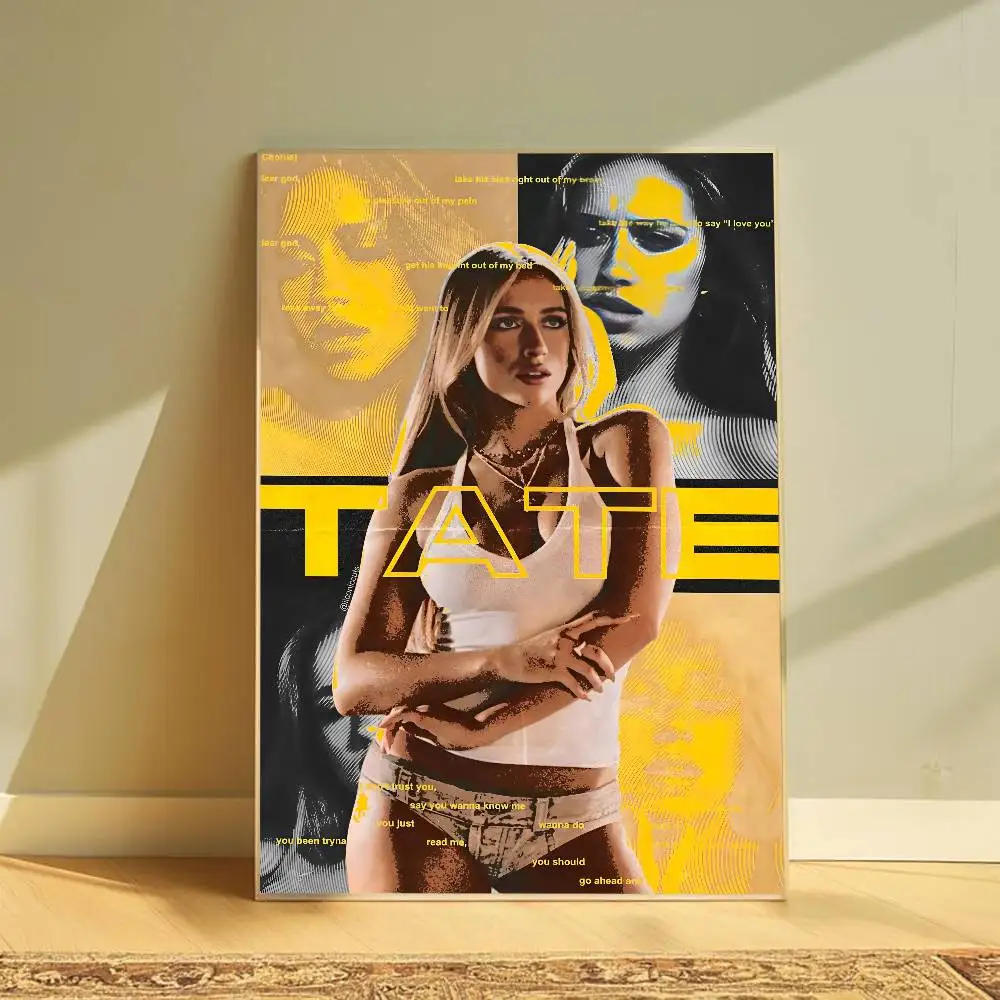 Plakat Tate McRae - portret piosenkarki Czerwony