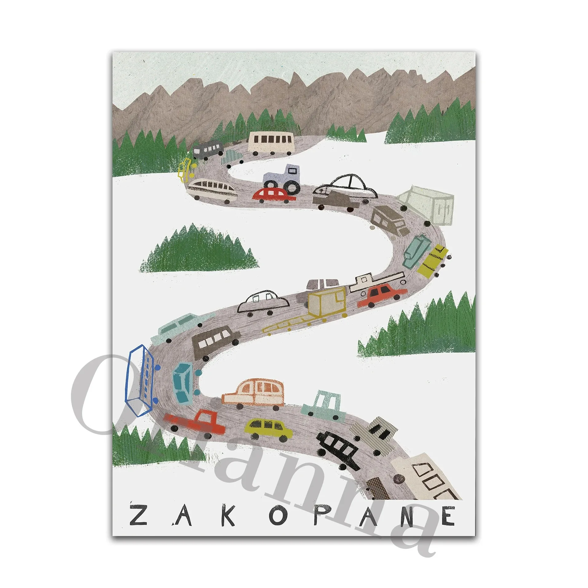 Plakat Tatry Zakopane Morskie Oko Czerwony