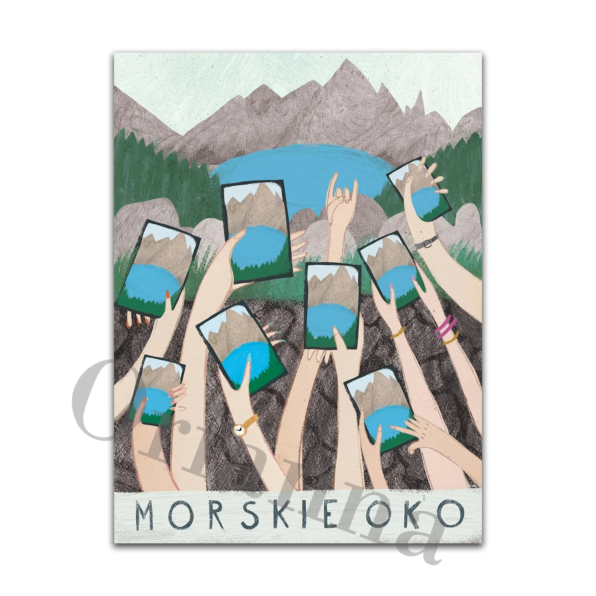 Plakat Tatry Zakopane Morskie Oko Jasnozielony
