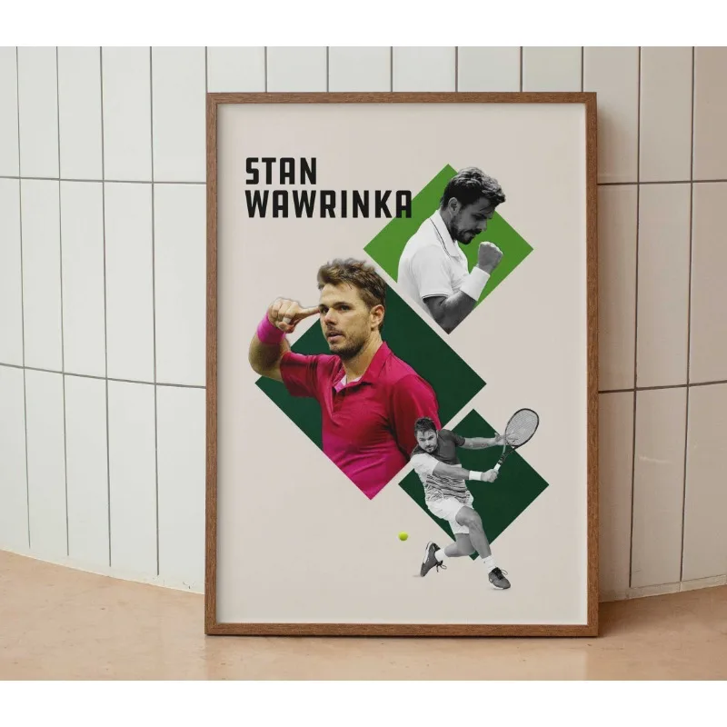 Plakat tenisowy - nowoczesna dekoracja ścienna Jasnożółty