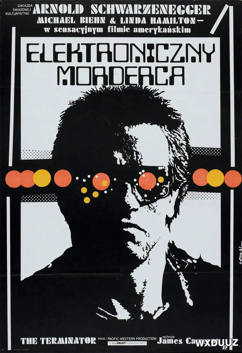 Plakat Terminator - kultowe kino lat 80. Burgundia