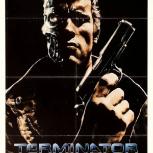 Plakat Terminator - kultowe kino lat 80. Czerwony