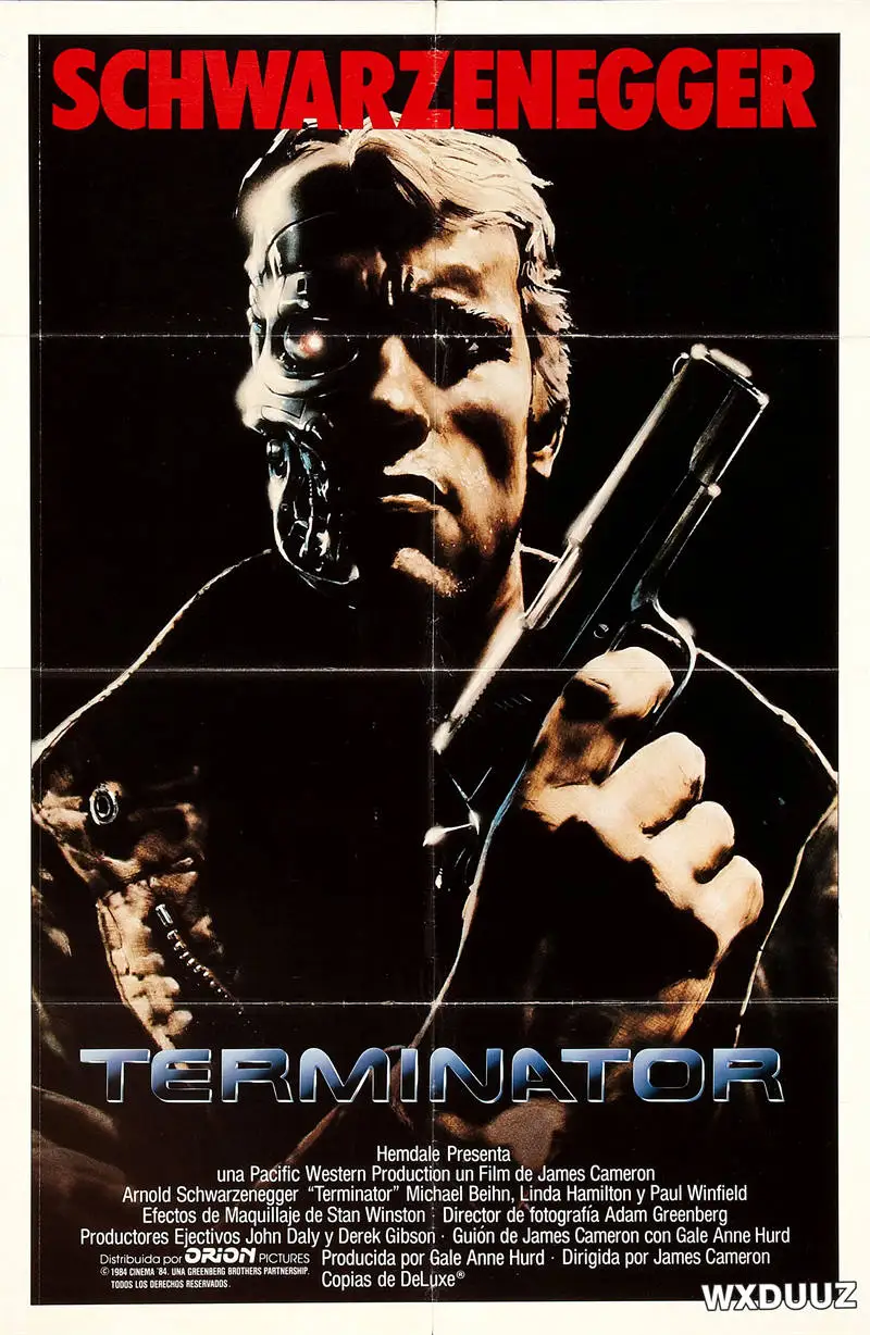 Plakat Terminator - kultowe kino lat 80. Czerwony