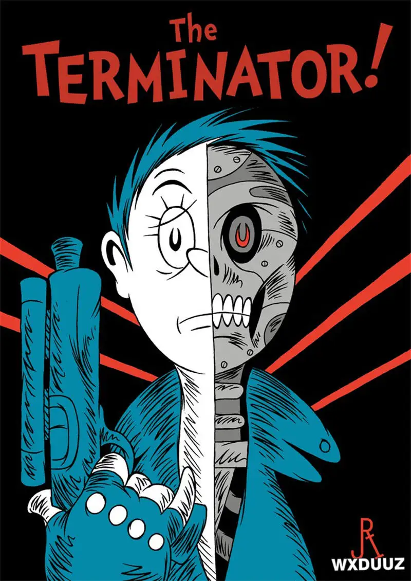 Plakat Terminator - kultowe kino lat 80. Zielony