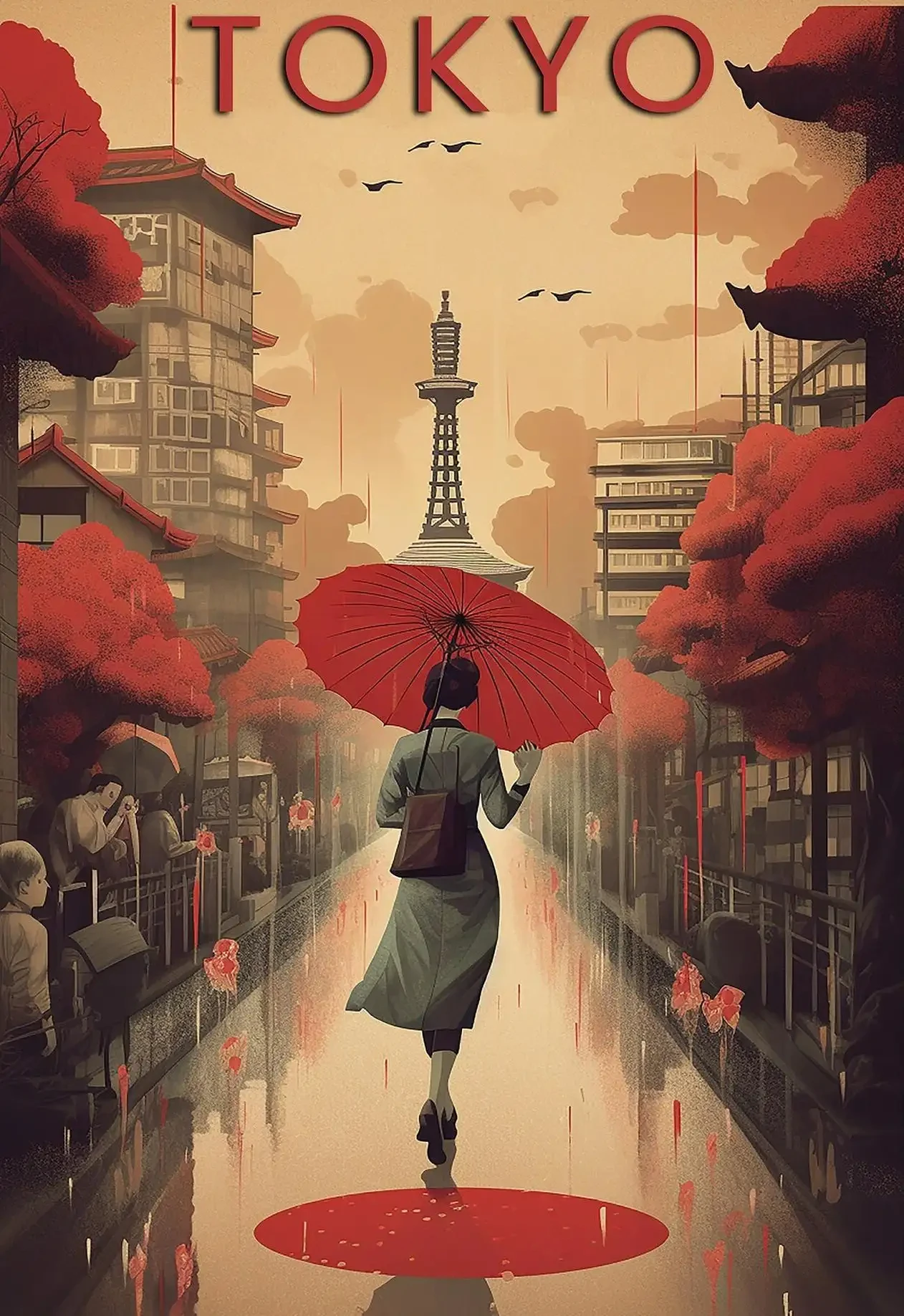 Tokio i symbole Japonii Biały
