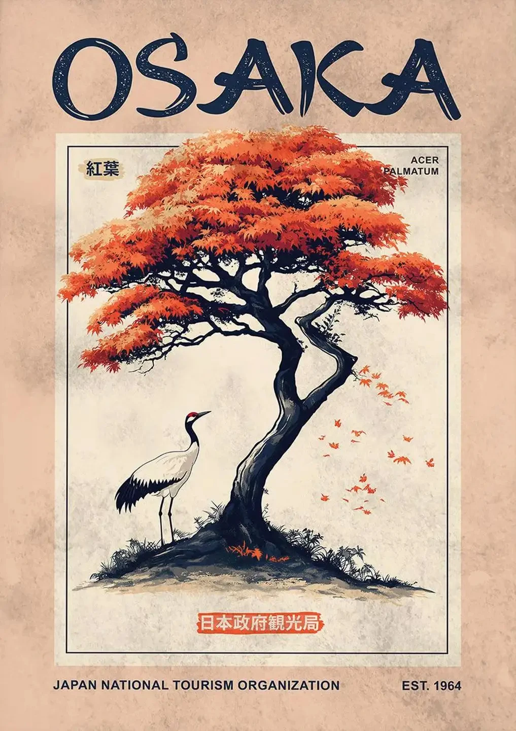 Tokio i symbole Japonii Niebieski
