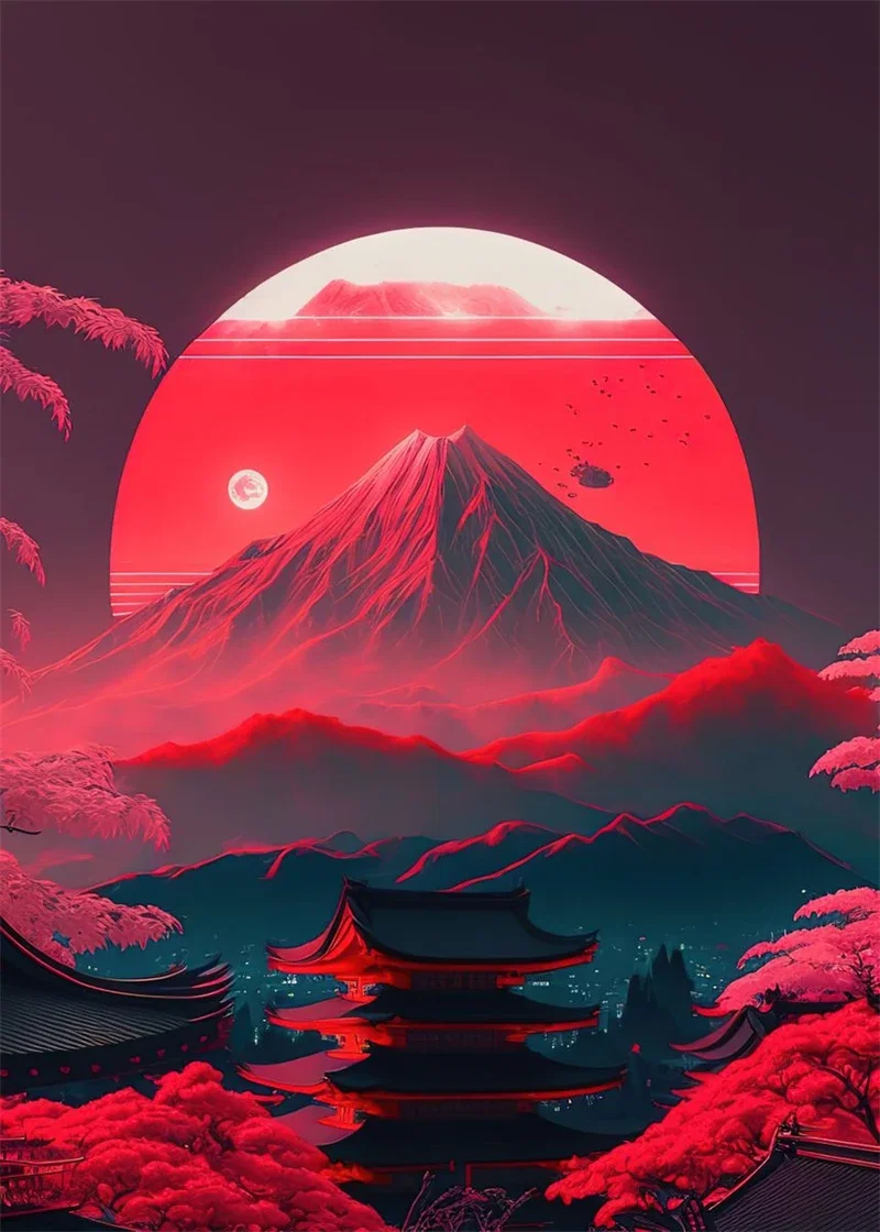 Tokio neon - plakat miejski pop Złoto