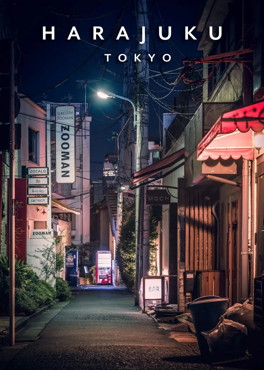 Plakat Tokio nocą - japońska metropolia Wzór 2