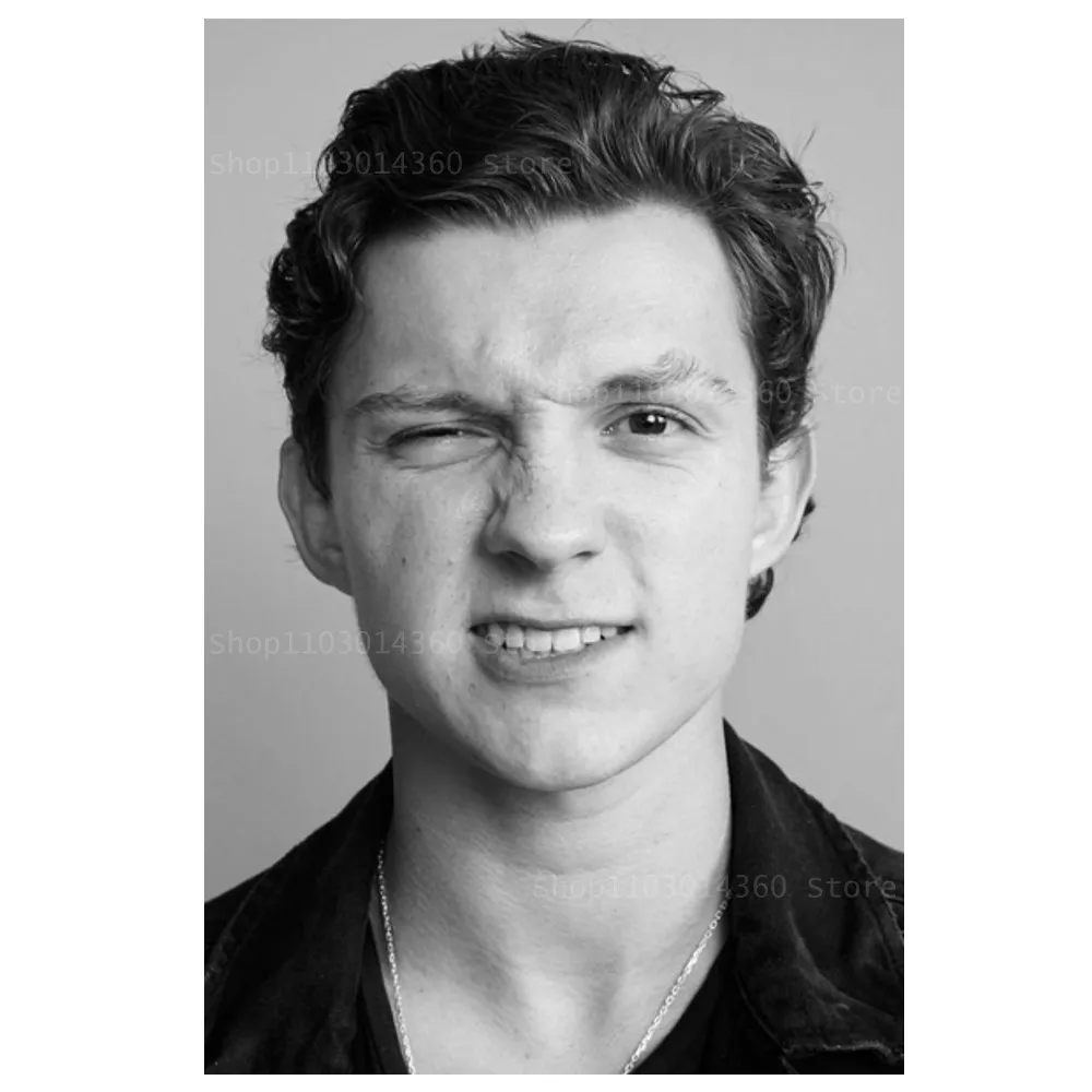 Tom Holland – plakat na płótnie Ciemny szary