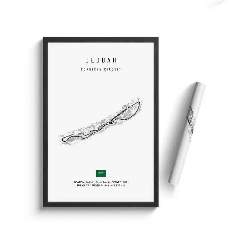 Tory F1 - plakat motoryzacyjny z torem Formuły 1 Wzór 2