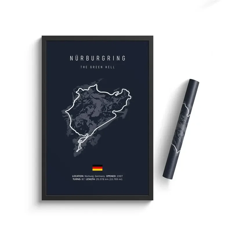 Plakat tor F1 – mapa trasy wyścigowej Style 3