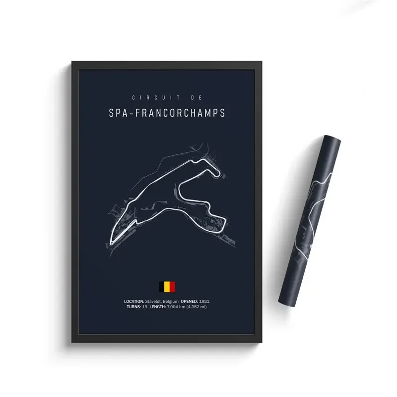 Plakat tor F1 – mapa trasy wyścigowej Style 4