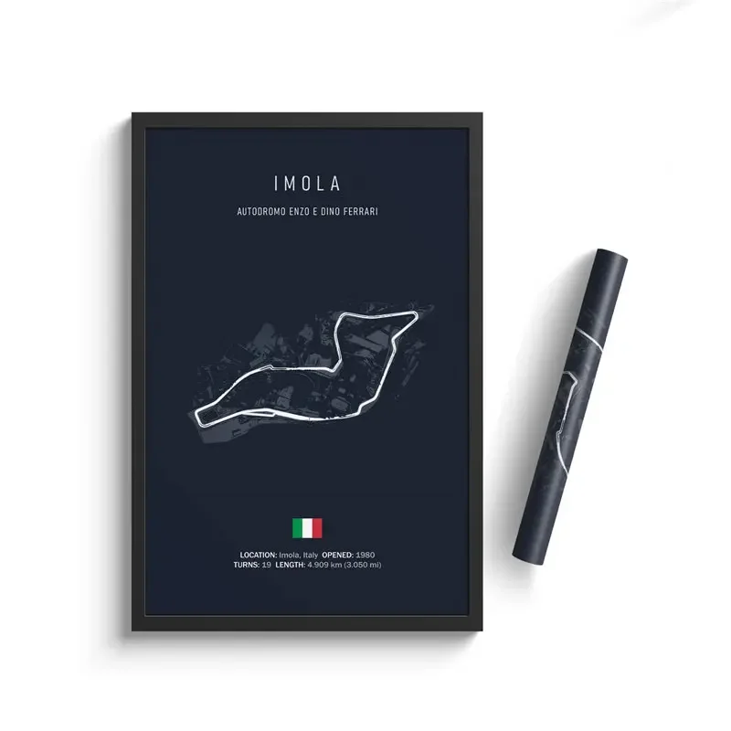 Plakat tor F1 – mapa trasy wyścigowej Style 6