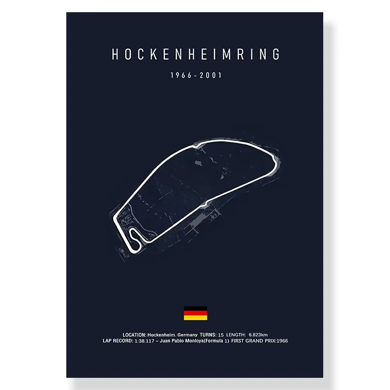 Plakat tor wyscigowy F1 - czarny minimalistyczny Biały