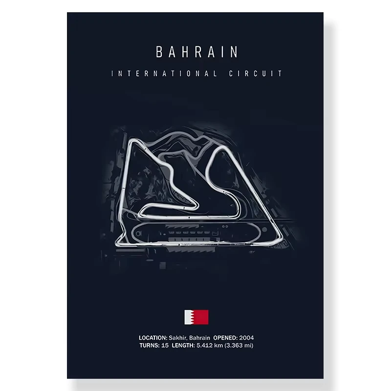Plakat tor wyscigowy F1 - czarny minimalistyczny Czerwony