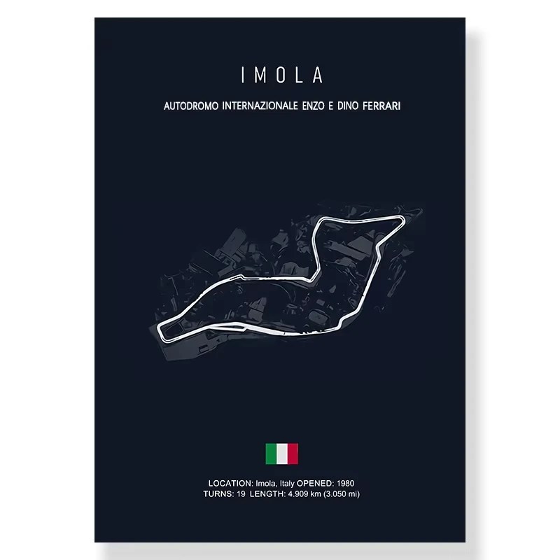 Plakat tor wyscigowy F1 - czarny minimalistyczny Fioletowy