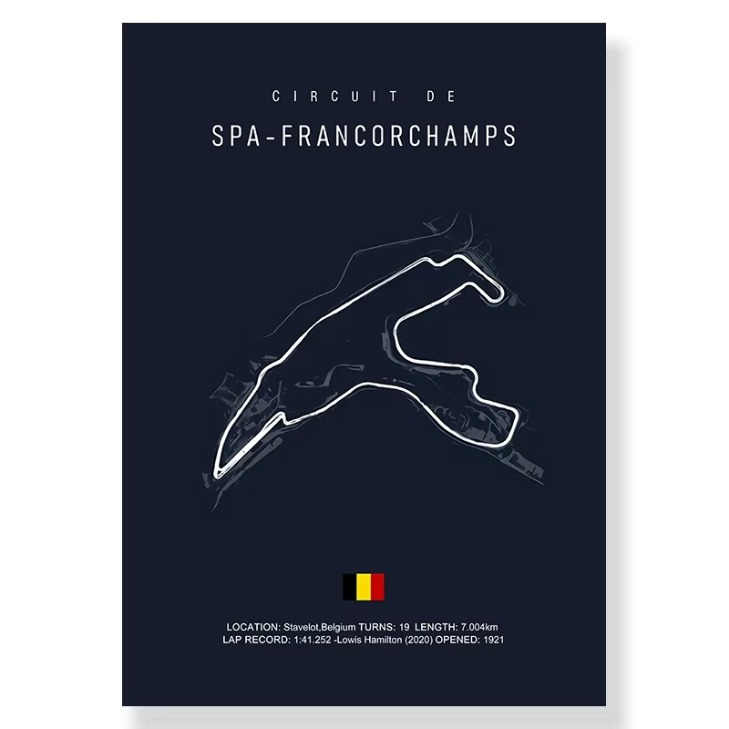 Plakat tor wyscigowy F1 - czarny minimalistyczny Jasny