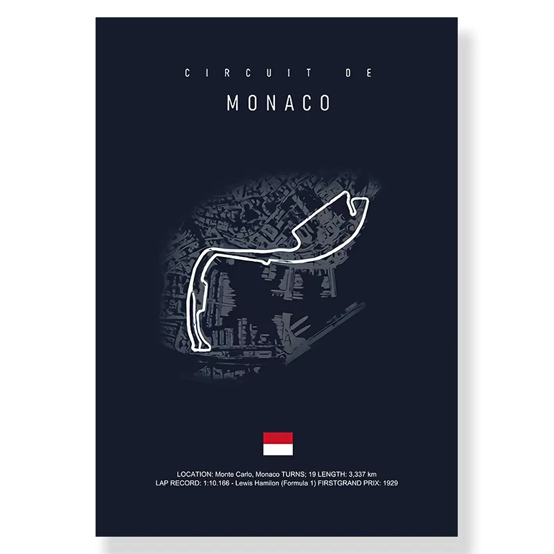Plakat tor wyscigowy F1 - czarny minimalistyczny Zielony